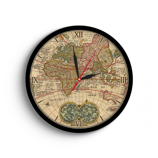 ساعت دیواری طرح نقشه قدیمی