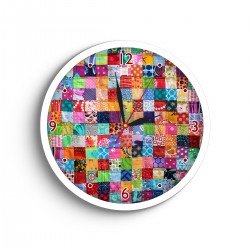 ساعت دیواری طرح پارچه چهل تیکه