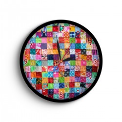 ساعت دیواری طرح پارچه چهل تیکه