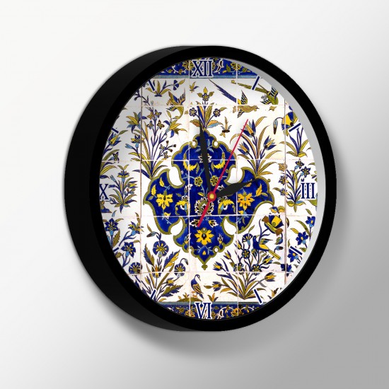 ساعت دیواری طرح کاشی قاجار