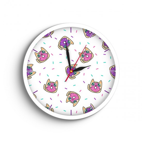 ساعت دیواری طرح گربه های دوناتی