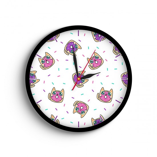 ساعت دیواری طرح گربه های دوناتی