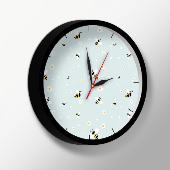 ساعت دیواری طرح زنبورک و گل بابونه