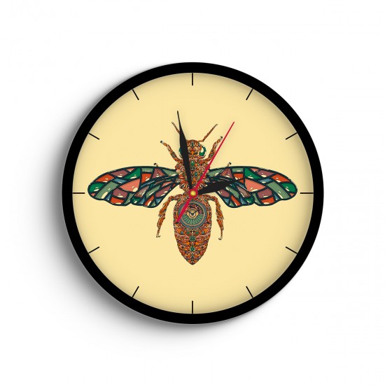 ساعت دیواری طرح زنبور رنگارنگ