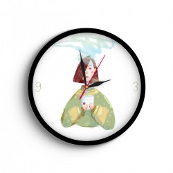 ساعت دیواری طرح دختر و چای دم کرده