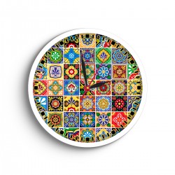 ساعت دیواری طرح پارچه چهل تکه