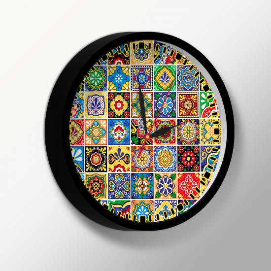 ساعت دیواری طرح پارچه چهل تکه