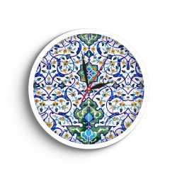 ساعت دیواری طرح کاشی گلدار