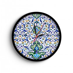 ساعت دیواری طرح کاشی گلدار