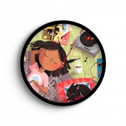 ساعت دیواری طرح آرامش دخترانه