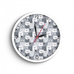 ساعت دیواری طرح گربه های خاکستری