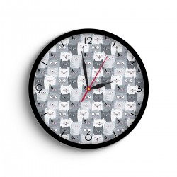 ساعت دیواری طرح گربه های خاکستری