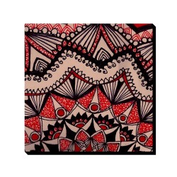 تابلو شاسی طرح ماندالا قرمز مشکی کد trm504