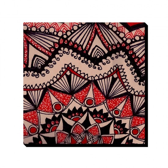 تابلو شاسی طرح ماندالا قرمز مشکی کد trm504