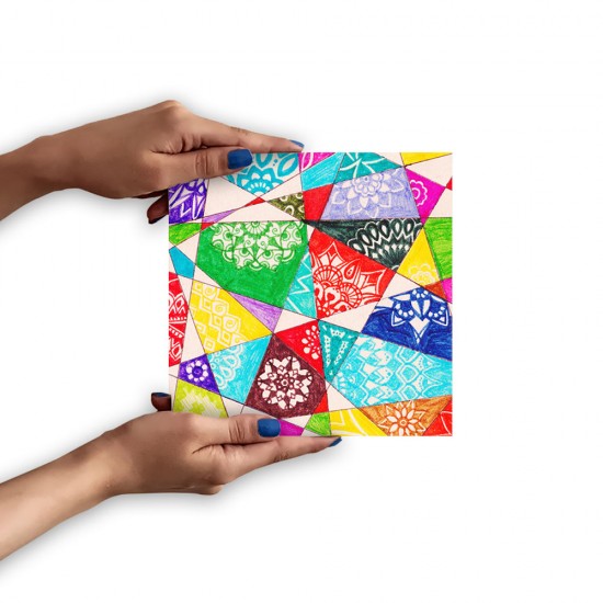 تابلو شاسی طرح رنگارنگ هندسی کد trm506