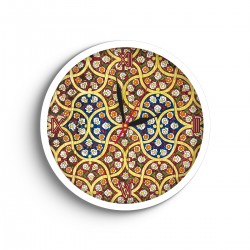 ساعت دیواری طرح کاشی گل گلی