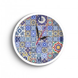 ساعت دیواری طرح کاشی سرمه ای