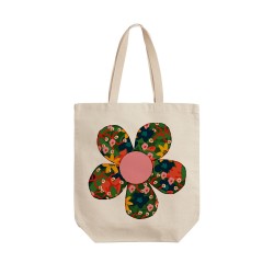 تت بگ متقال طرح گل های سبز و زرد