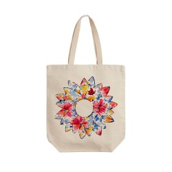 تت بگ متقال طرح گل های آبی و قرمز