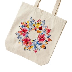 تت بگ متقال طرح گل های آبی و قرمز