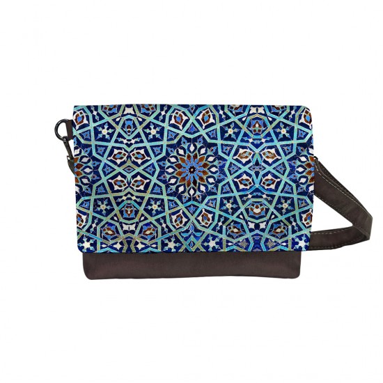 کیف دوشی طرح کاشی فیروزه