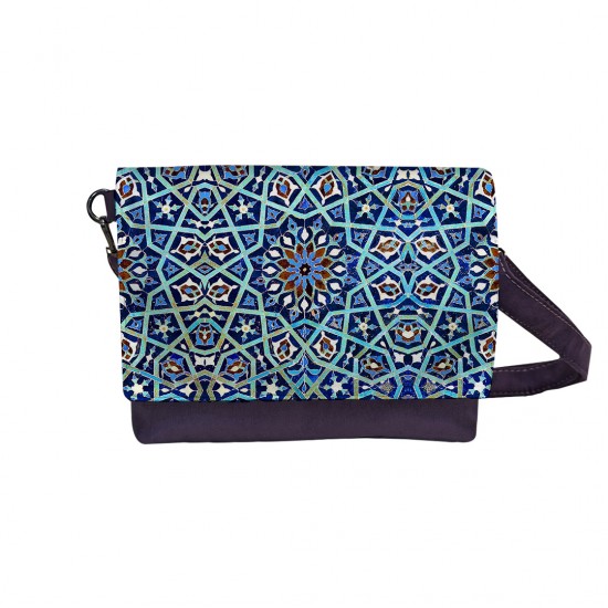 کیف دوشی طرح کاشی فیروزه