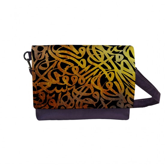 کیف دوشی طرح کالیگرافی طلایی