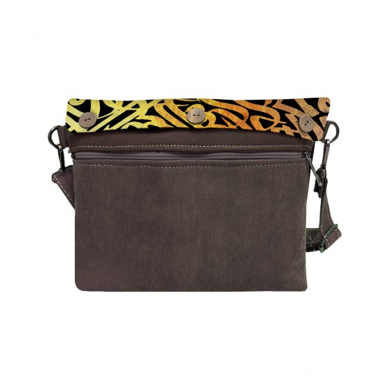 کیف دوشی طرح کالیگرافی طلایی