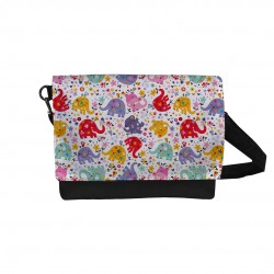 کیف دوشی طرح فیل های رنگی