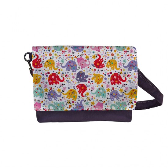 کیف دوشی طرح فیل های رنگی