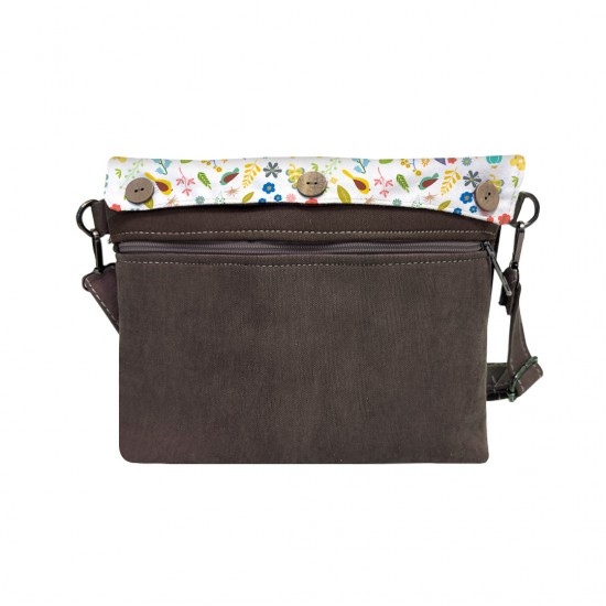 کیف دوشی طرح بافت گل و بلبل