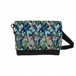 کیف دوشی طرح بافت گل و پرنده