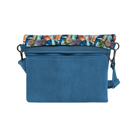 کیف دوشی طرح بافت گل و پرنده