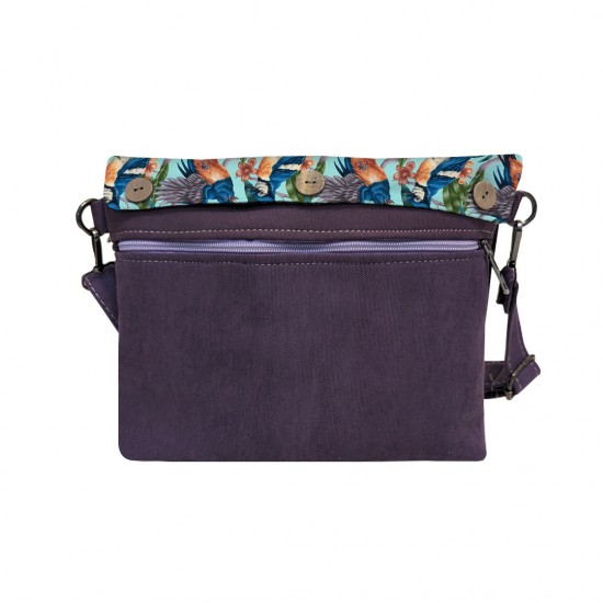 کیف دوشی طرح بافت گل و پرنده