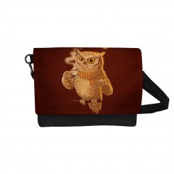 کیف دوشی طرح جغد قهوه نوش