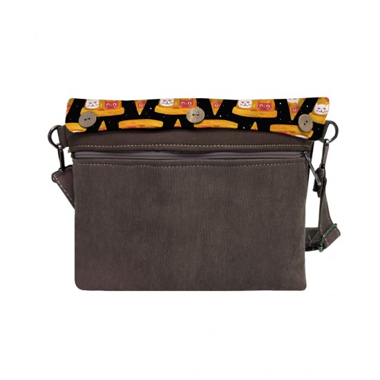 کیف دوشی طرح پیتزای گربه ای