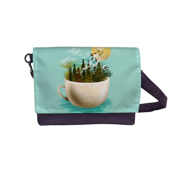 کیف دوشی طرح یک فنجان آرامش