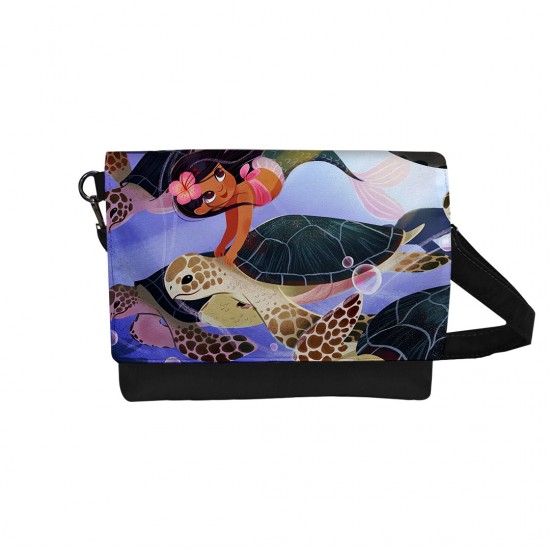 کیف دوشی طرح لاکپشت و پری دریایی زیبا