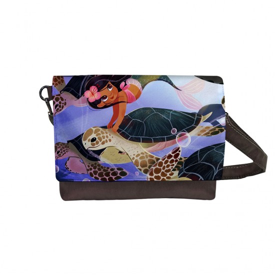 کیف دوشی طرح لاکپشت و پری دریایی زیبا