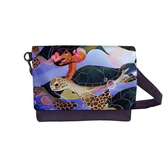 کیف دوشی طرح لاکپشت و پری دریایی زیبا