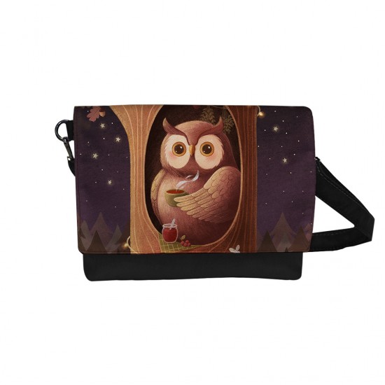 کیف دوشی طرح جغد و چای دم کرده