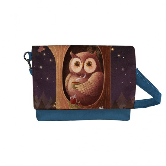 کیف دوشی طرح جغد و چای دم کرده