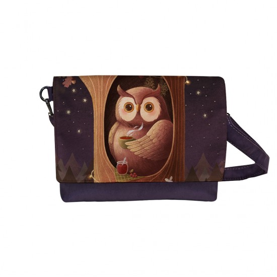 کیف دوشی طرح جغد و چای دم کرده