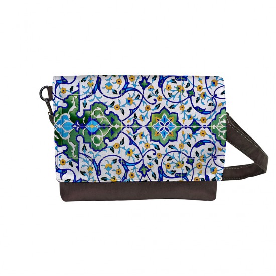 کیف دوشی طرح کاشی گلدار