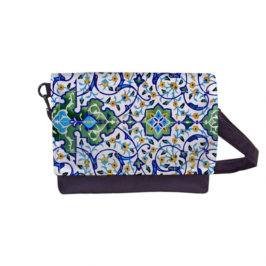 کیف دوشی طرح کاشی گلدار