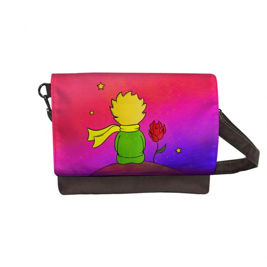 کیف دوشی طرح شازده کوچولو و گل