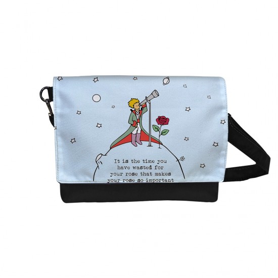 کیف دوشی طرح شازده کوچولو و گل