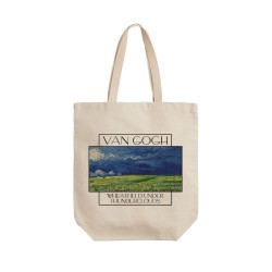 تت بگ متقال طرح مزرعه گندم زیر ابر های رعد و برقی از ونگوگ