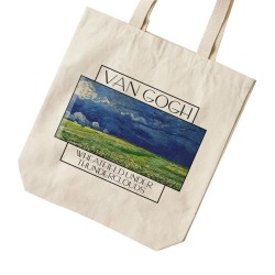 تت بگ متقال طرح مزرعه گندم زیر ابر های رعد و برقی از ونگوگ