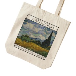 تت بگ متقال طرح مزرعه گندم و درختان سرو از ونگوگ